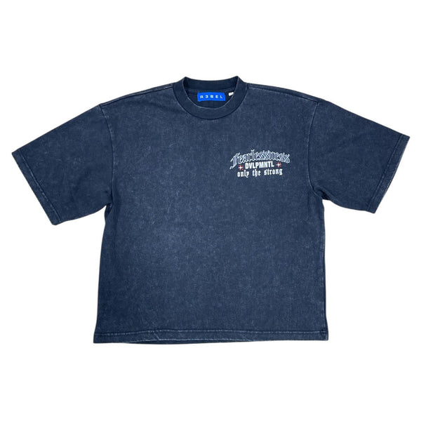 REBEL DENIM FEARLESSNESS BLACK CROP T-SHIRT