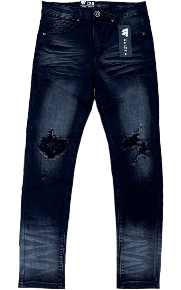 WAIMEA BLACK WASH SKINNY FIT JEANS