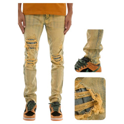 KDNK TM BLUE PATCHED SKINNY FIT JEANS