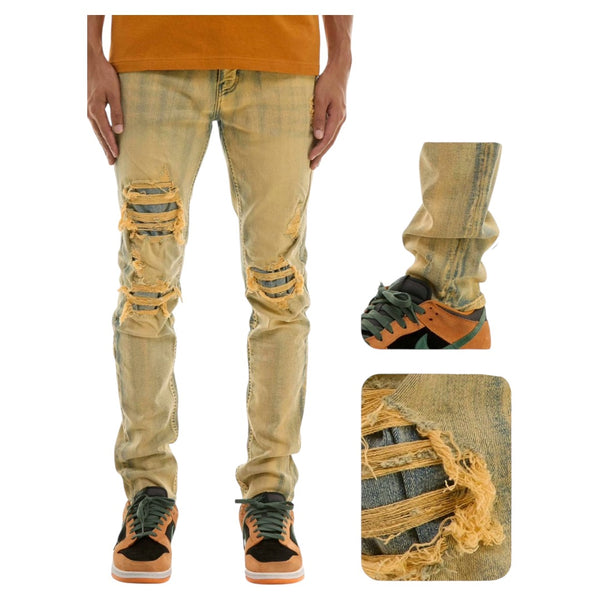 KDNK TM BLUE PATCHED SKINNY FIT JEANS