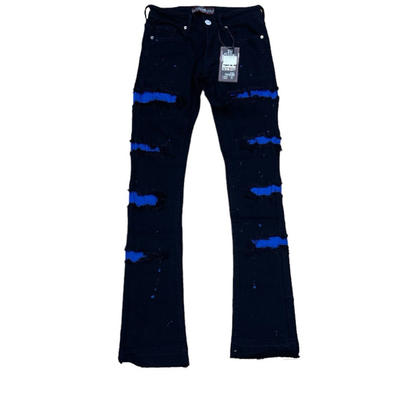 DENIMICITY ZOMBIE ROYAL RIPPED JET BLACK DENIM