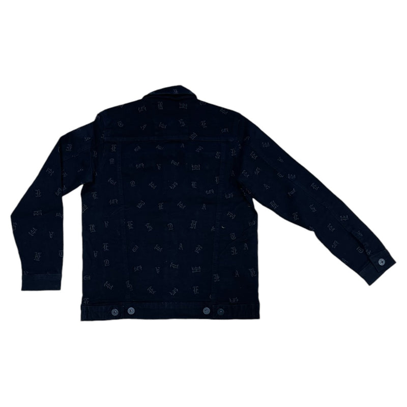 FOCUS HEARTLESS EMBROIDERED BLACK JEANS JACKET