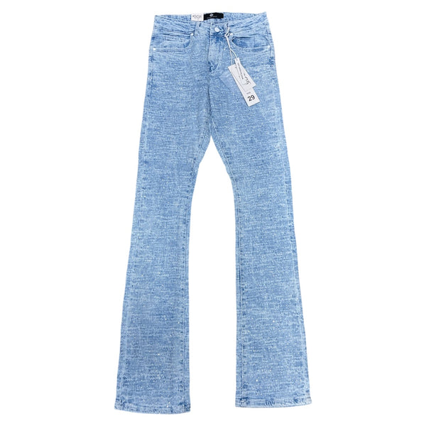 FOCUS LASER RIP STONE AZUL STACKED JEANS