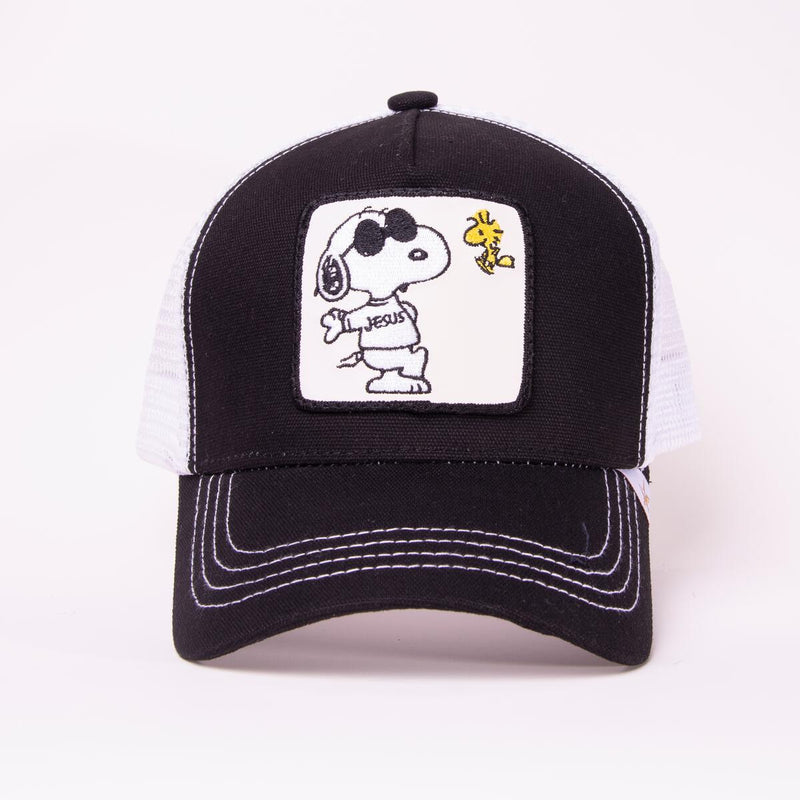 GOLD STAR CARTOON BLACK/WHITE TRUCKER HAT