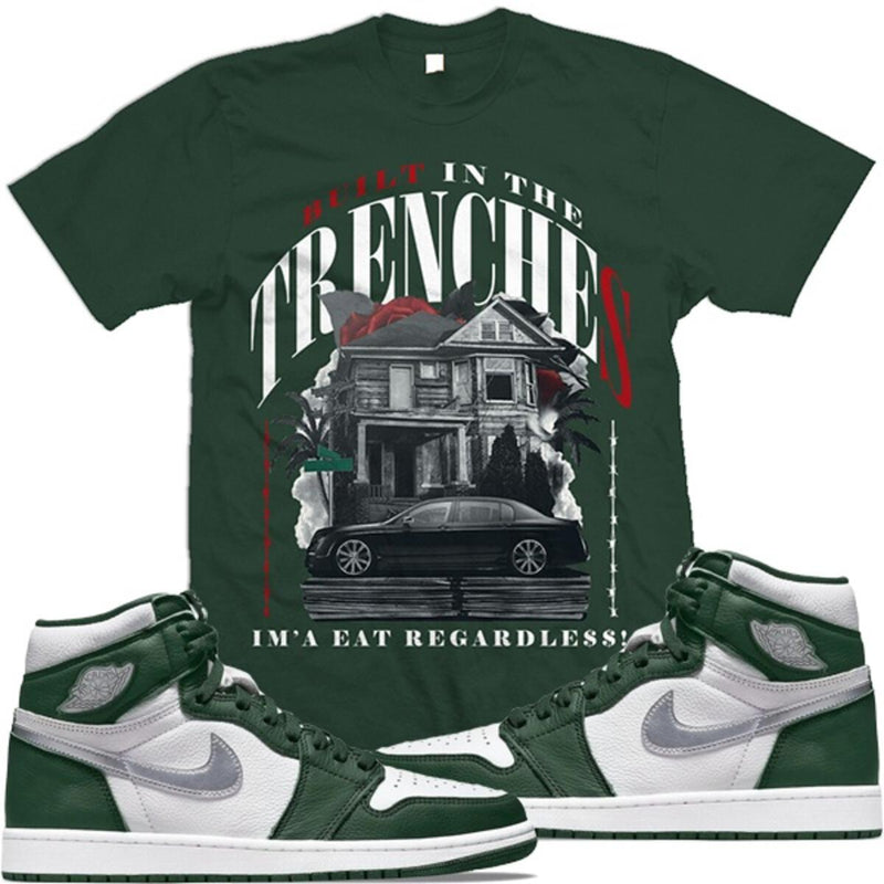 MILLION DOLLA MOTIVE BUILT IN THE TRENCHES GREEN T-SHIRT