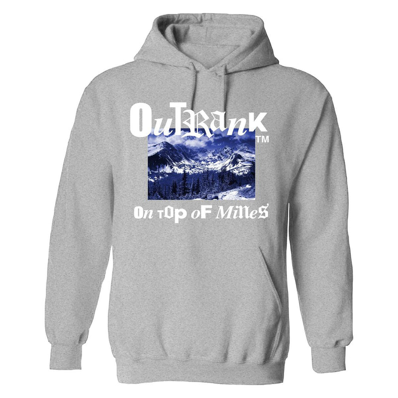 OUTRANK GREY AND BLUE On Top Of Mines Hoodie