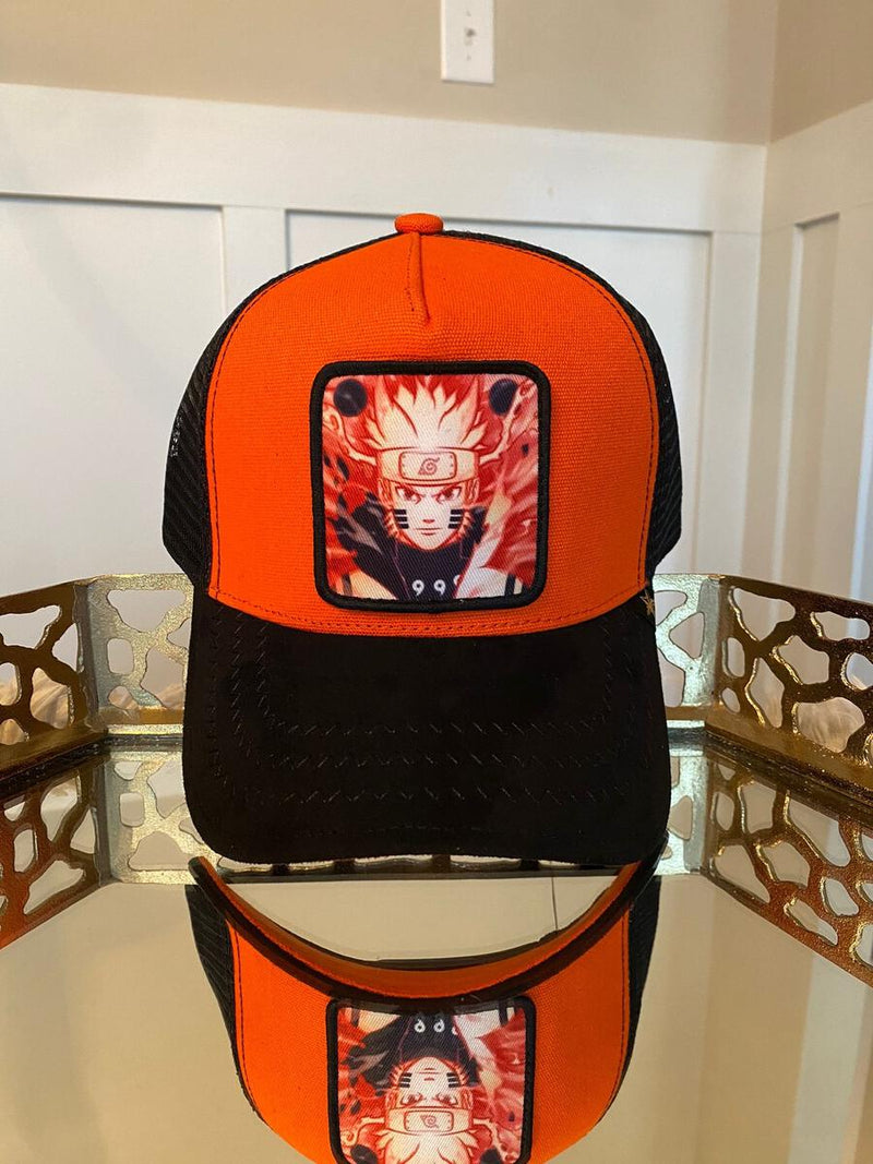 Gold Star trucker hat orange black