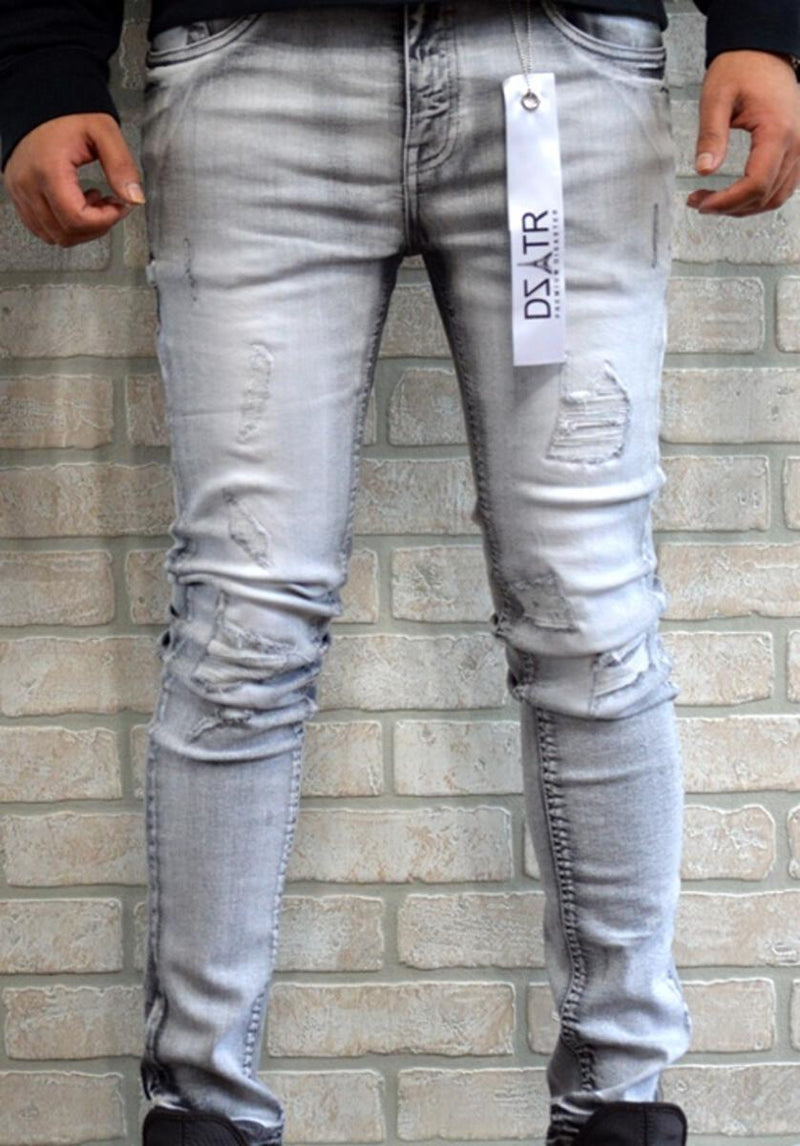 DISASTER ICE GREY HEAVY DENIM STRETCH