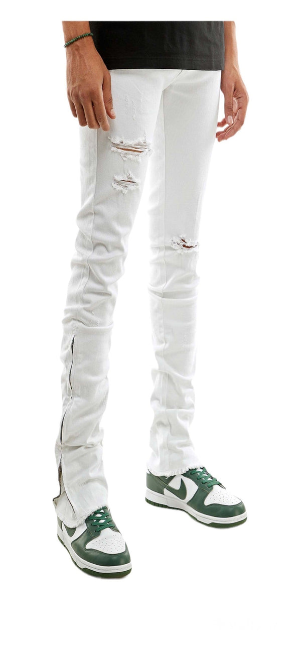 KDNK WHITE STACKED JEANS