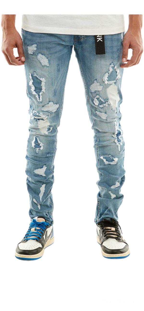 KDNK SKINNY FIT LIGHT BLUE JEANS